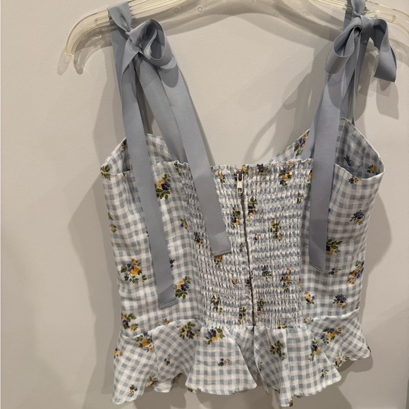 NWOT Reformation Kassi Linen Top in Al Fresco - Sz 12 - Picture 3 of 6